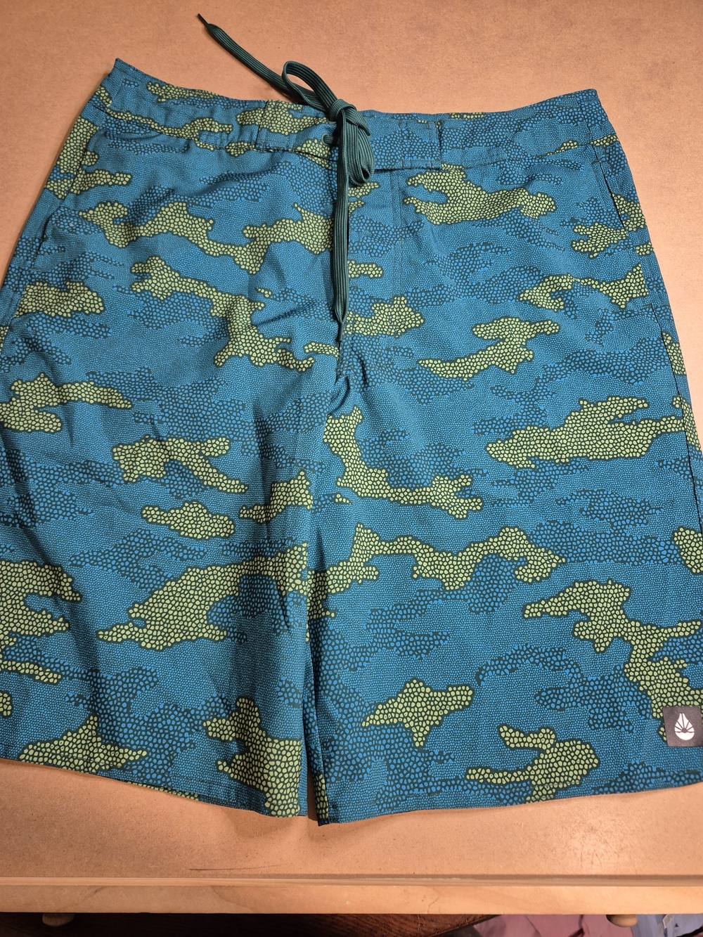 Men's Teal & Green Camouflage Swim Board Shorts 4399/5